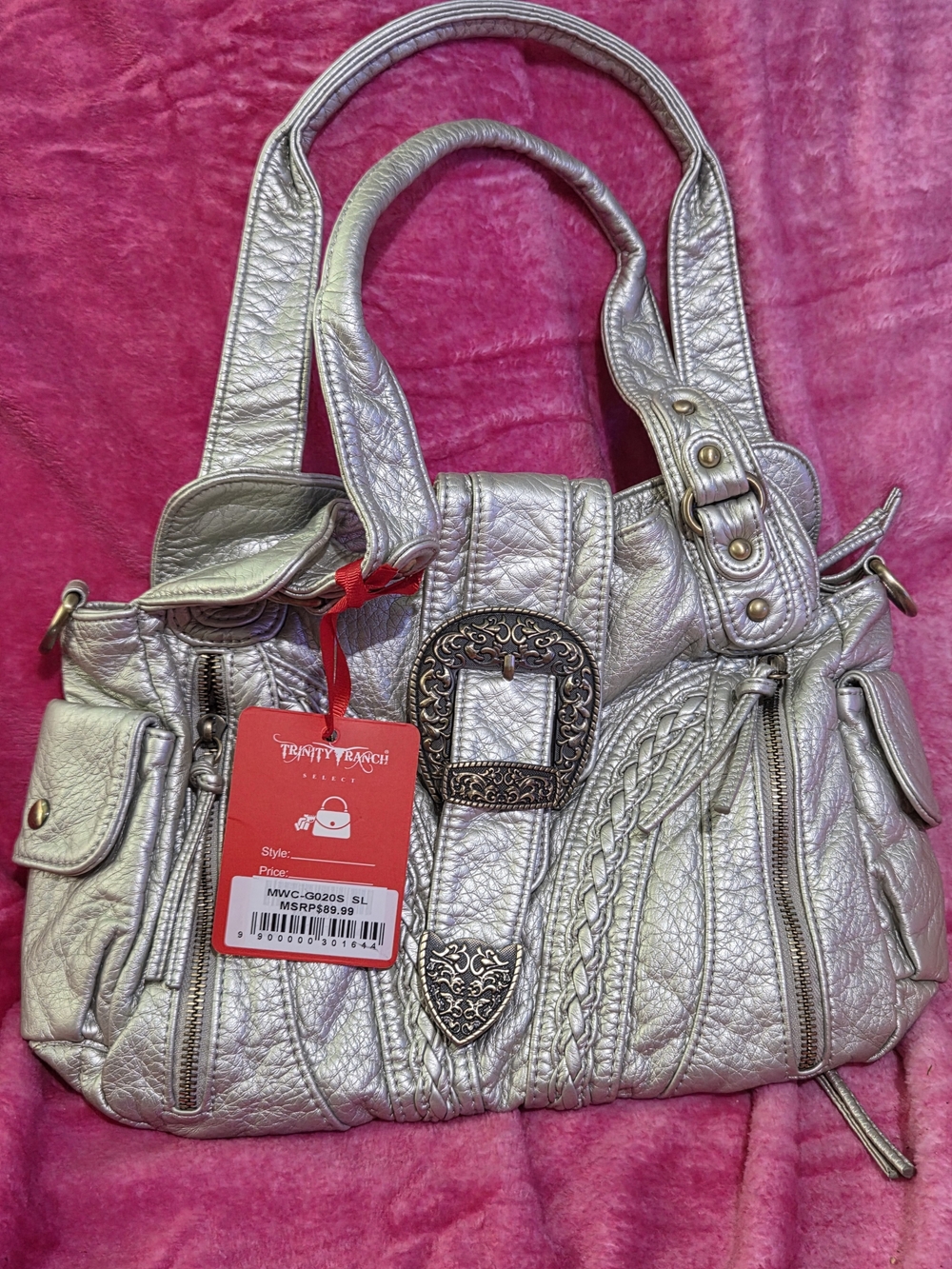 Trinity Silver Buckle Satchel - Women's Handbag